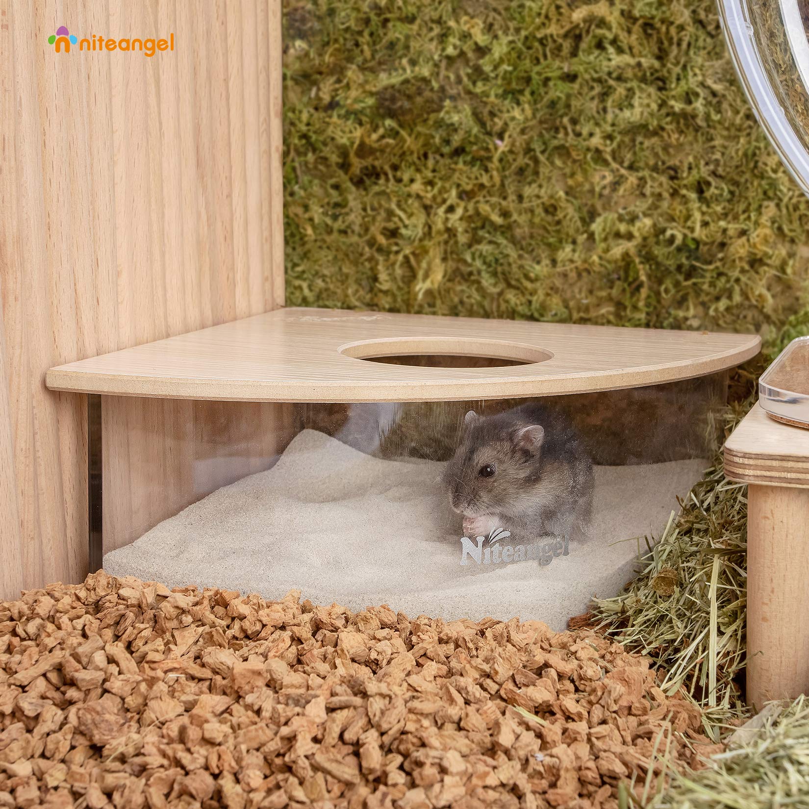 Caja de baño acrílica con tapa transparente de Niteangel para observar a la mascota