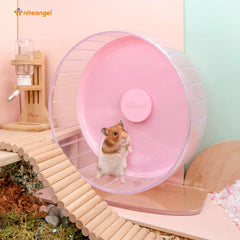 Base ajustable Niteangel para rueda de hámster rosa, altura personalizable.