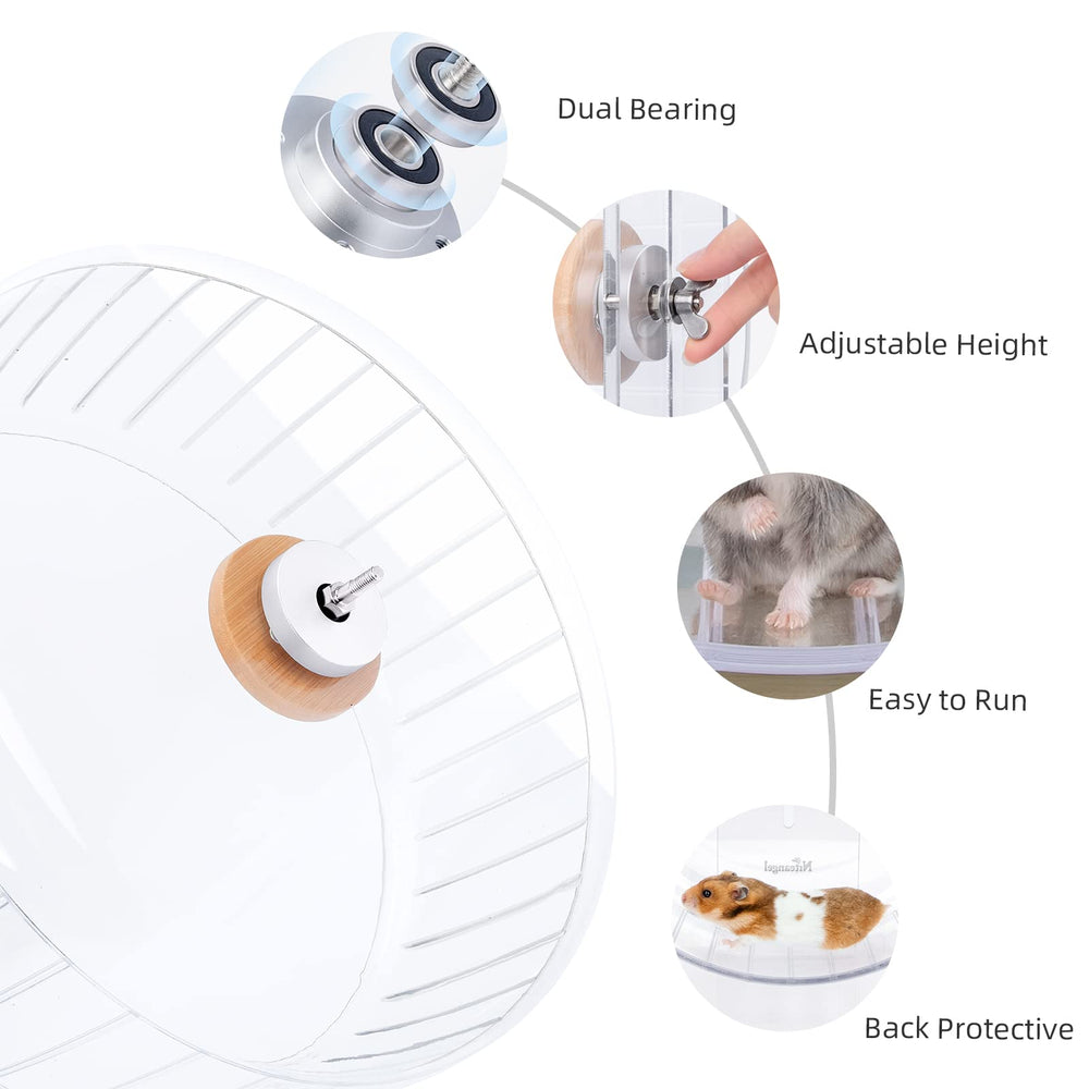 Base ajustable para rueda de hamster; estabilidad durante la carrera