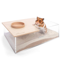 Caja de arena Niteangel para hámster rectangular, fácil de colocar en la jaula