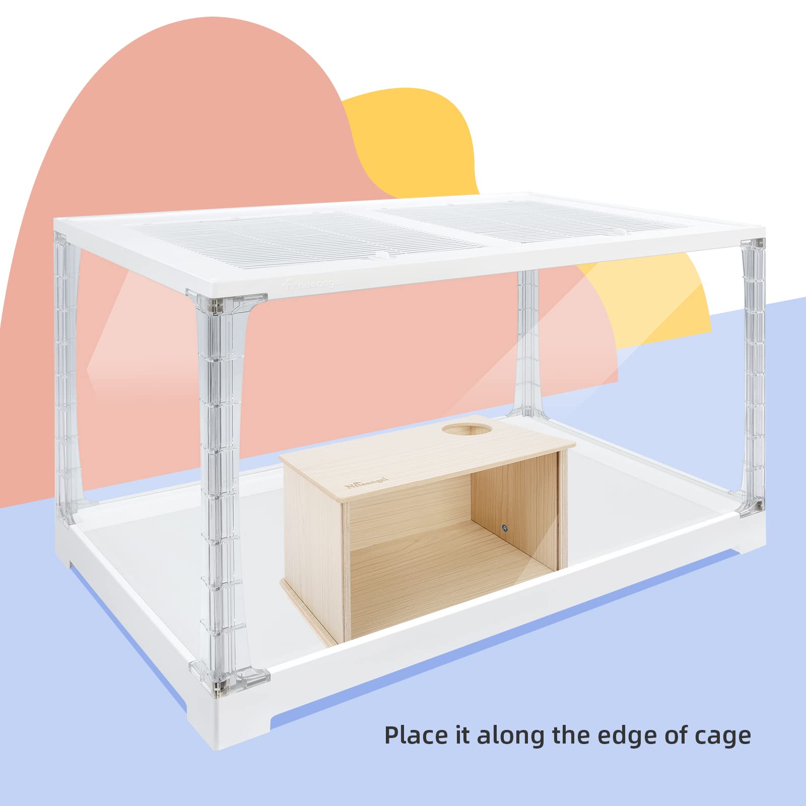 Niteangel caja visible, salida superior, acceso cómodo para el hamster.