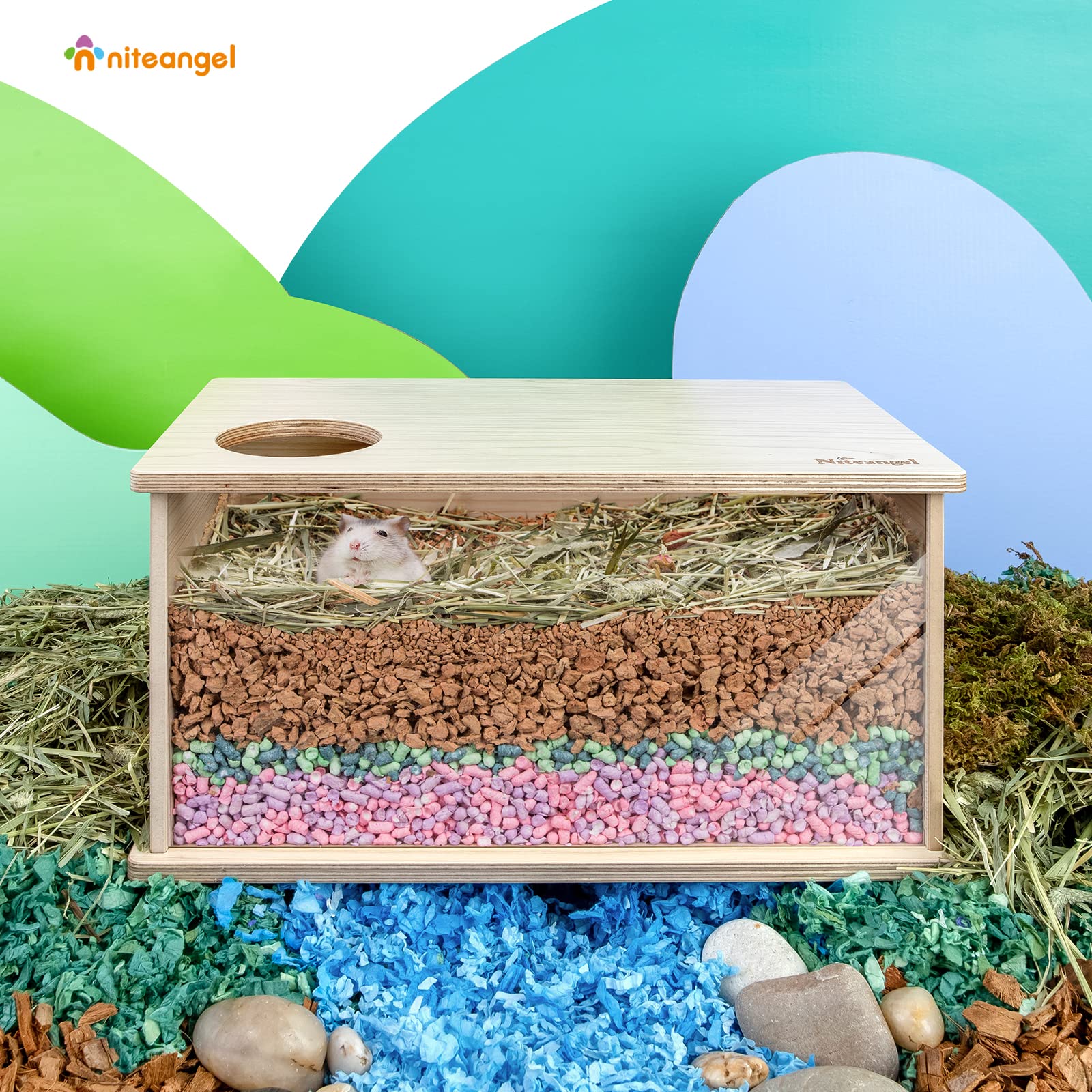 Niteangel cama de corcho absorbe olores y mantiene seca la jaula.