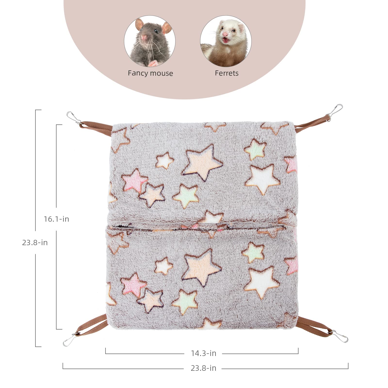 Niteangel detalle de tela suave crema estrella, textura cálida para peludos.