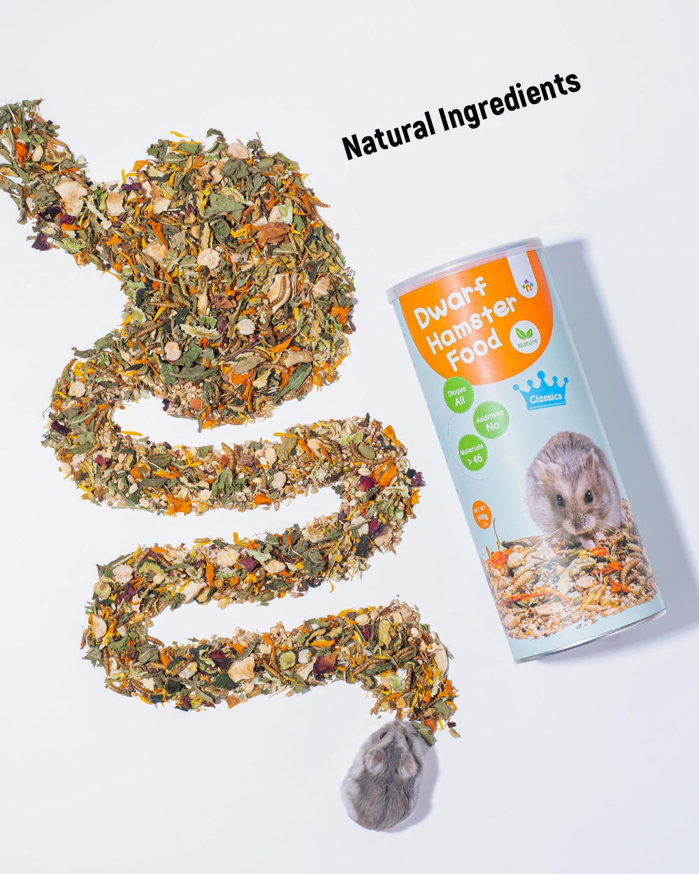 Niteangel mezcla con proteína de larvas para hámster, fuente de nutrición.