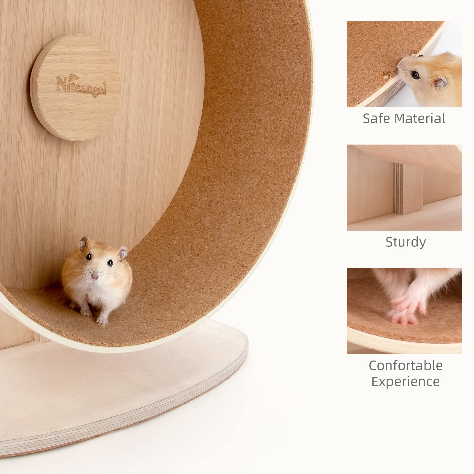 Rueda Niteangel con carril de corcho, superficie suave para las patas.