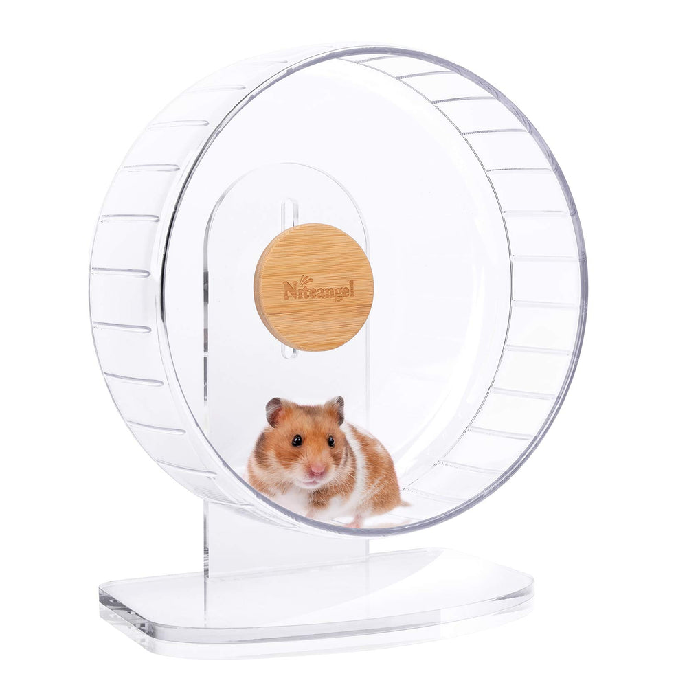 Niteangel rueda silenciosa de 10 pulgadas para hámster, ideal para ejercicio nocturno y tranquilidad.