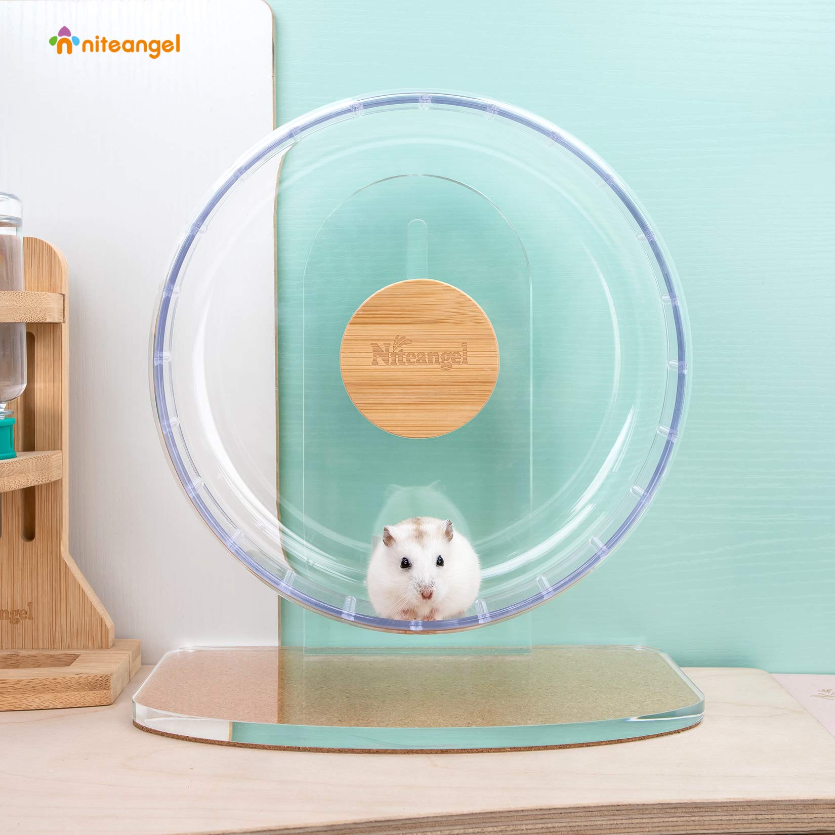 Rueda Niteangel para hamster, ideal para uso nocturno sin molestar.