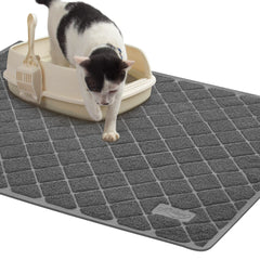 Niubya Alfombra para arena de gato, 47 pulgadas, gran cobertura para evitar manchas en pisos