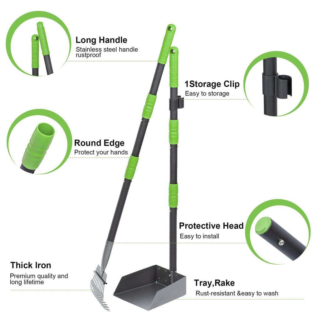 Niubya recolector de heces, manija ergonómica ajustable para uso cómodo.