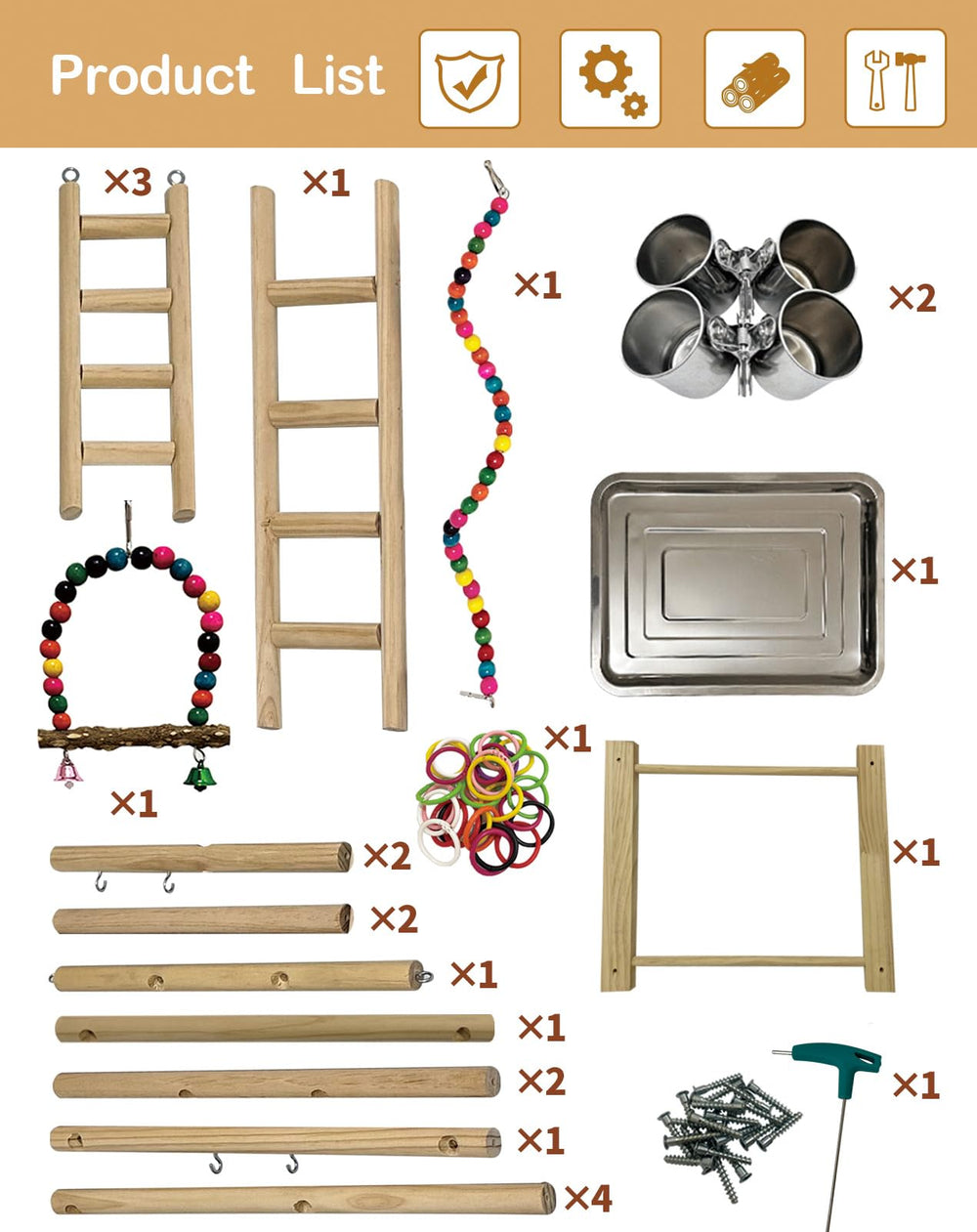 Niwaes escalera-ave-juego: facilita explorar alturas con seguridad y diversión