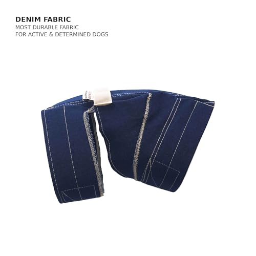 No Flap Ear Wrap Denim, ajuste de 4 puntos para un encaje seguro.