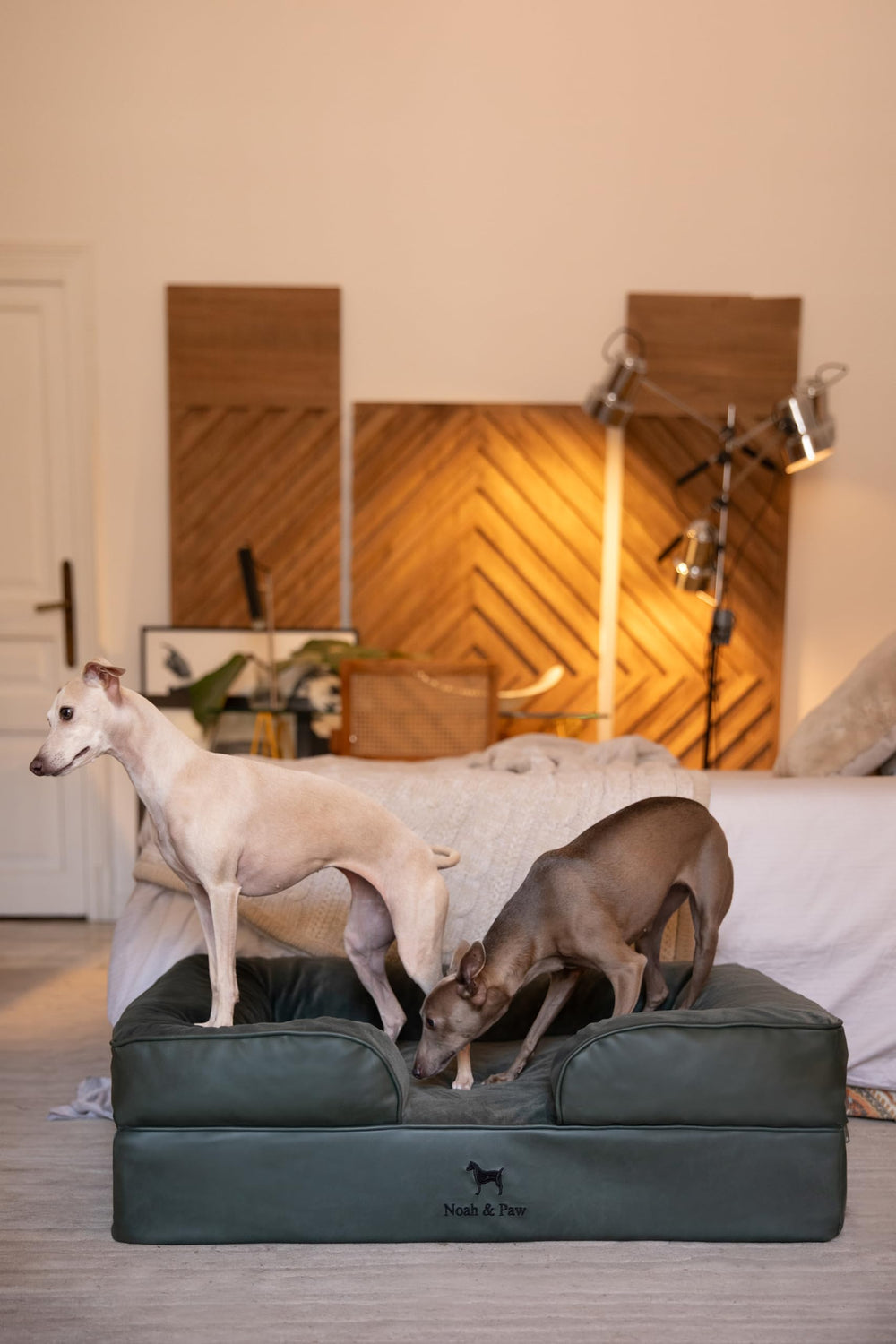 NOAH & PAW cama ortopédica, bolster ergonómico para mejor postura del perro.