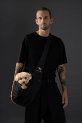 Portabebés bandolera Noah & Paw para perros y gatos, uso versátil para salidas.