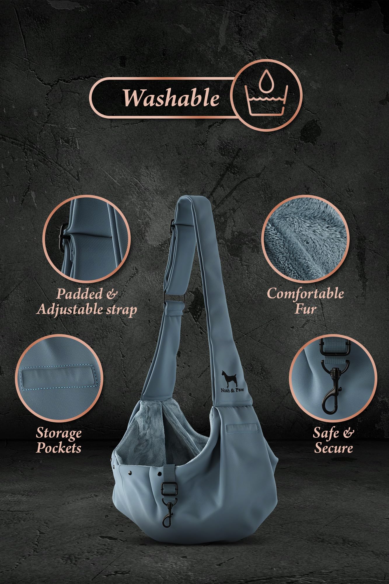 Noah & Paw Sling talla 3-10 libras ideal para perros y gatos