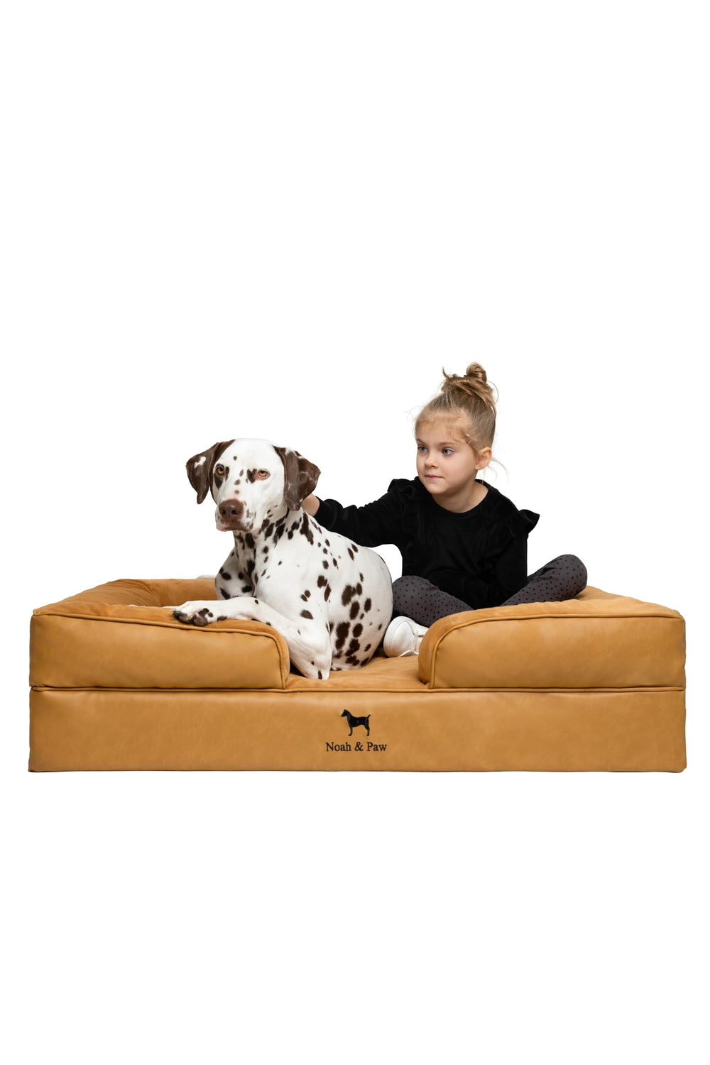 NOAH Y PAW XL, cama de cuero sintético para descanso elegante y cómodo.