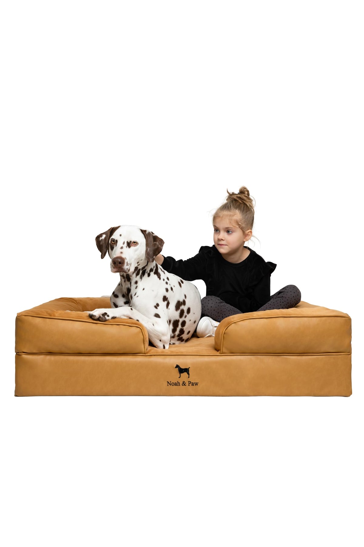 NOAH Y PAW XL, cama de cuero sintético para descanso elegante y cómodo.