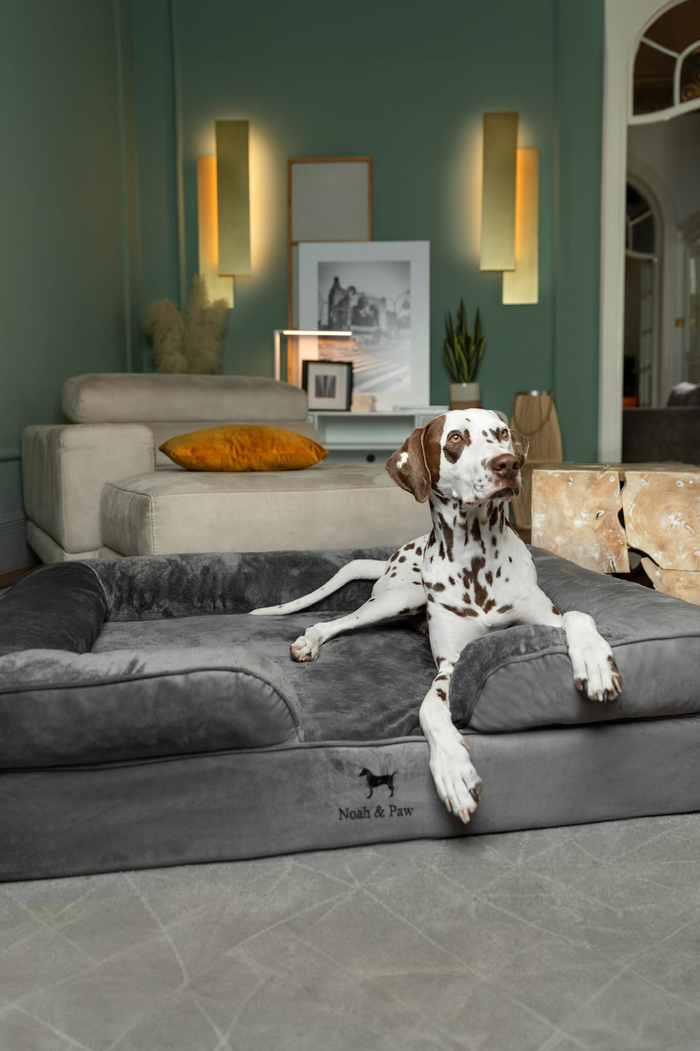 Cama NOAH & PAW XL con funda interior impermeable para limpieza fácil