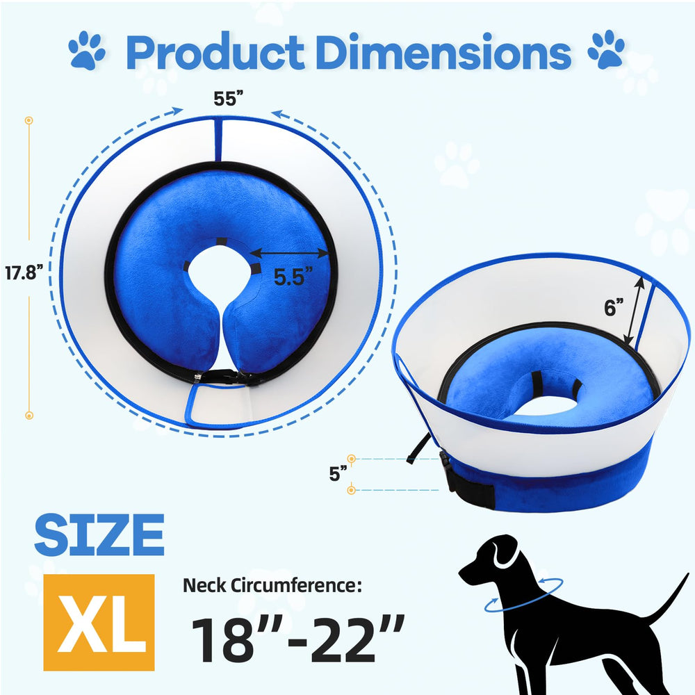 NoarWin cono inflable 2 en 1: ajuste perfecto para collar cómodo y seguro alrededor del cuello.