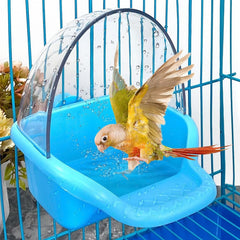 Nobgum caja de baño para aves colgante, mantiene jaula limpia y secado rápido.