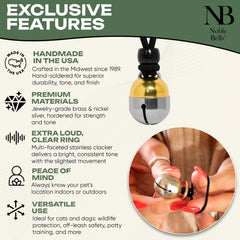 Campanilla facetada Noble Bells para collar con tono claro en paseos.