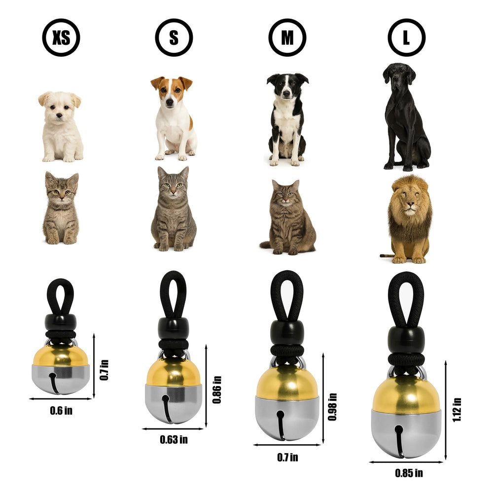 Noble Bells diseño para mascotas, fácil de adaptar a collares.