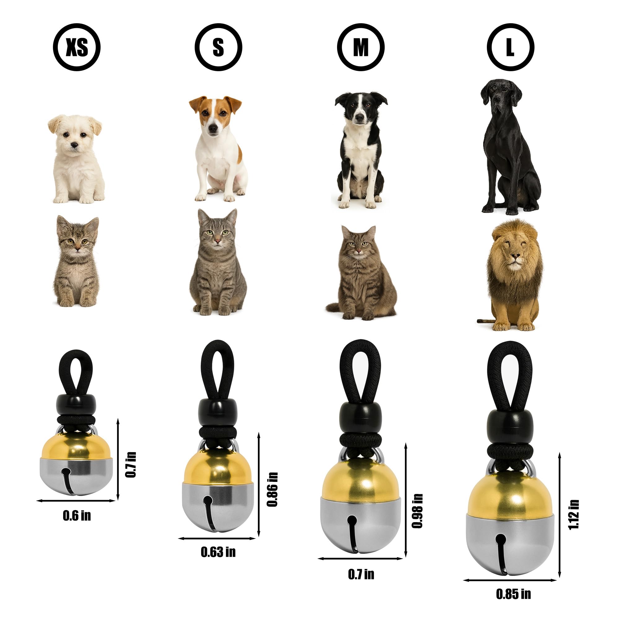 Noble Bells pequeño y ligero para collar de gatos y perros.
