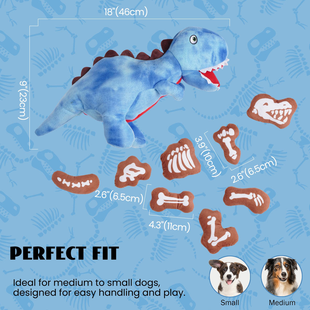 Nocciola Pack 9 juguetes dinosaurio: variedad para perros.