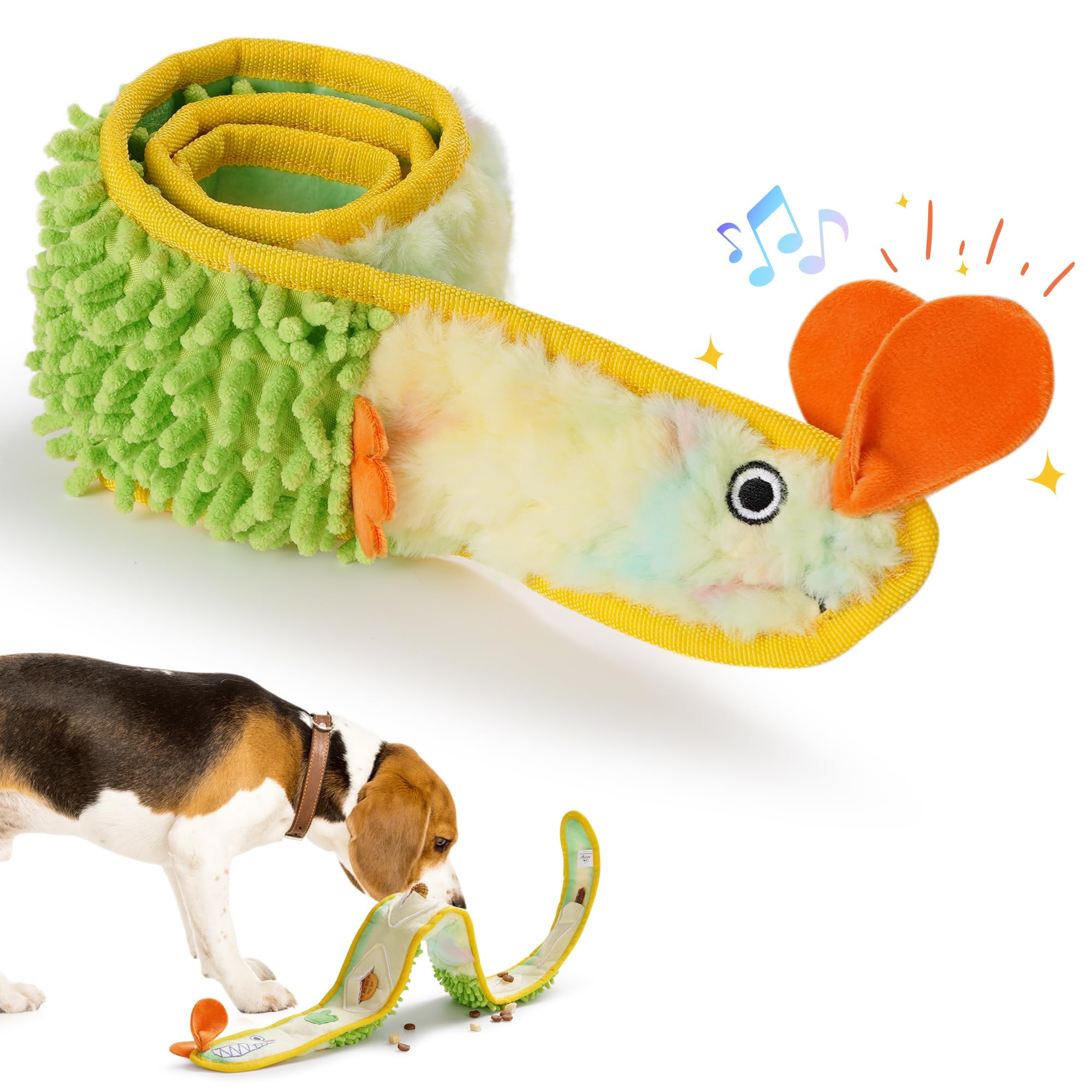 Nocciola EEL juguete con chirrido para perros, entretenimiento auditivo