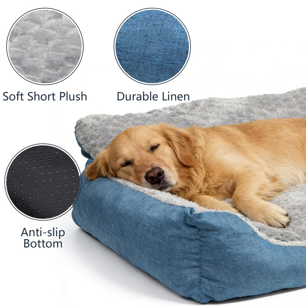 Cama NOFKYNOXA para perro grande con borde bajo para entrada fácil.