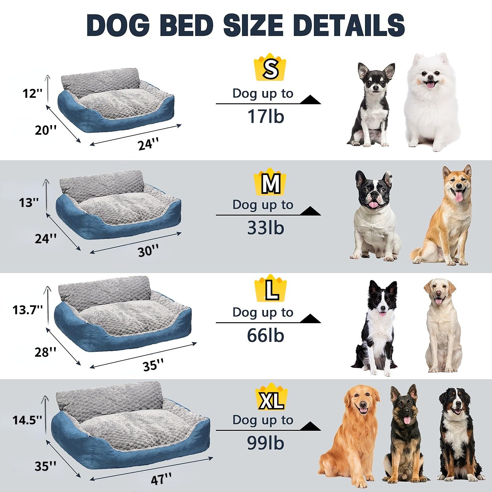 Cama NOFKYNOXA para perro grande con relleno ultra suave para descanso profundo.