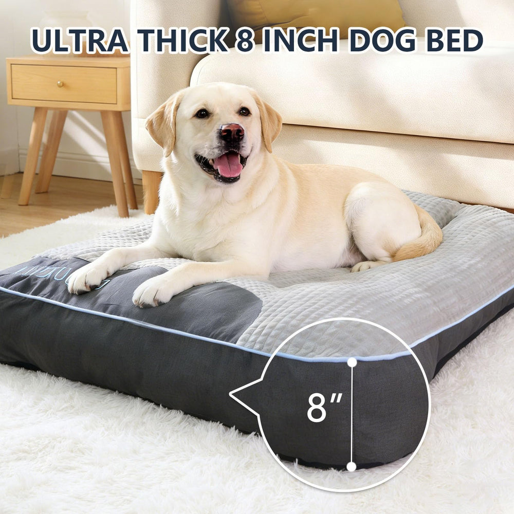 NOFKYNOXA Cama ortopédica gruesa para perros, superficie suave de felpa que calma.