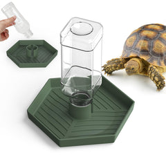 NOMOY dispensador de agua para reptiles con base hexagonal estable.