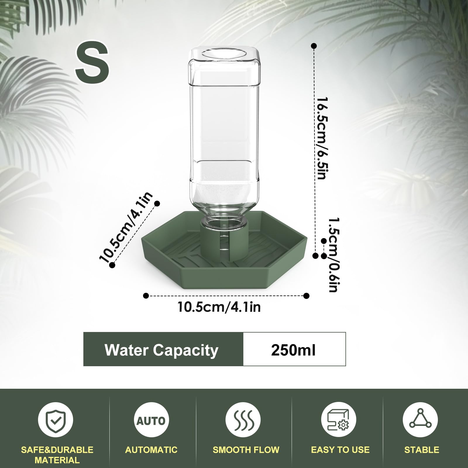 NOMOY Dispensador de agua para reptiles apto para tortugas y dragones barbados.
