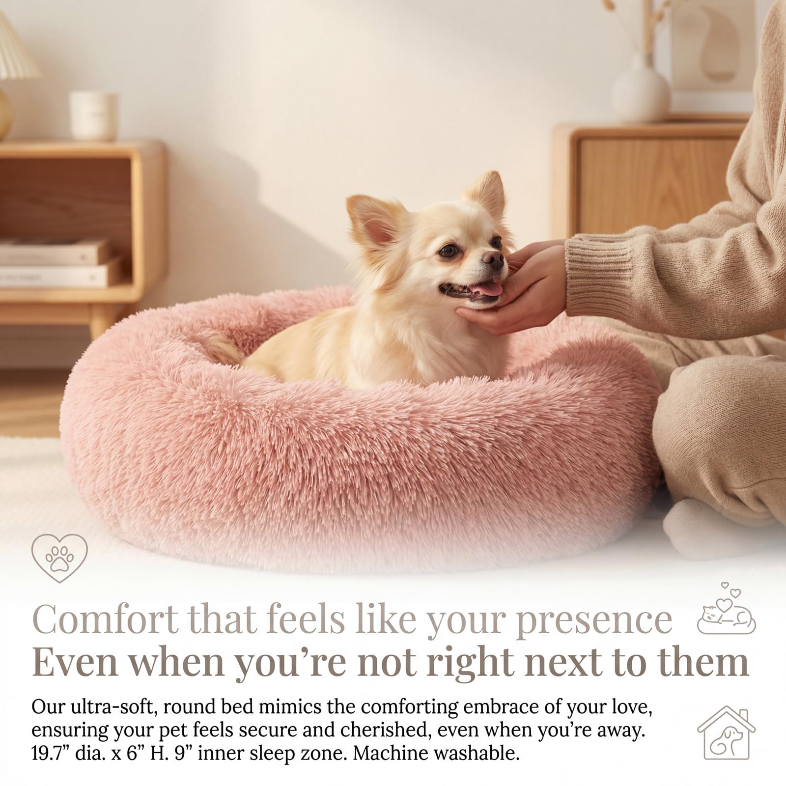 Cama donut nononfish con borde elevado para soporte de cabeza y cuello