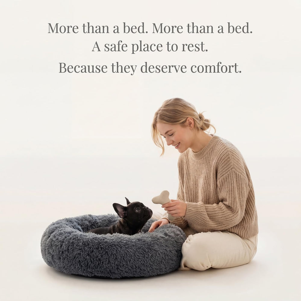 Cama redonda Nononfish para gatos y perros pequeños, cálida y cómoda