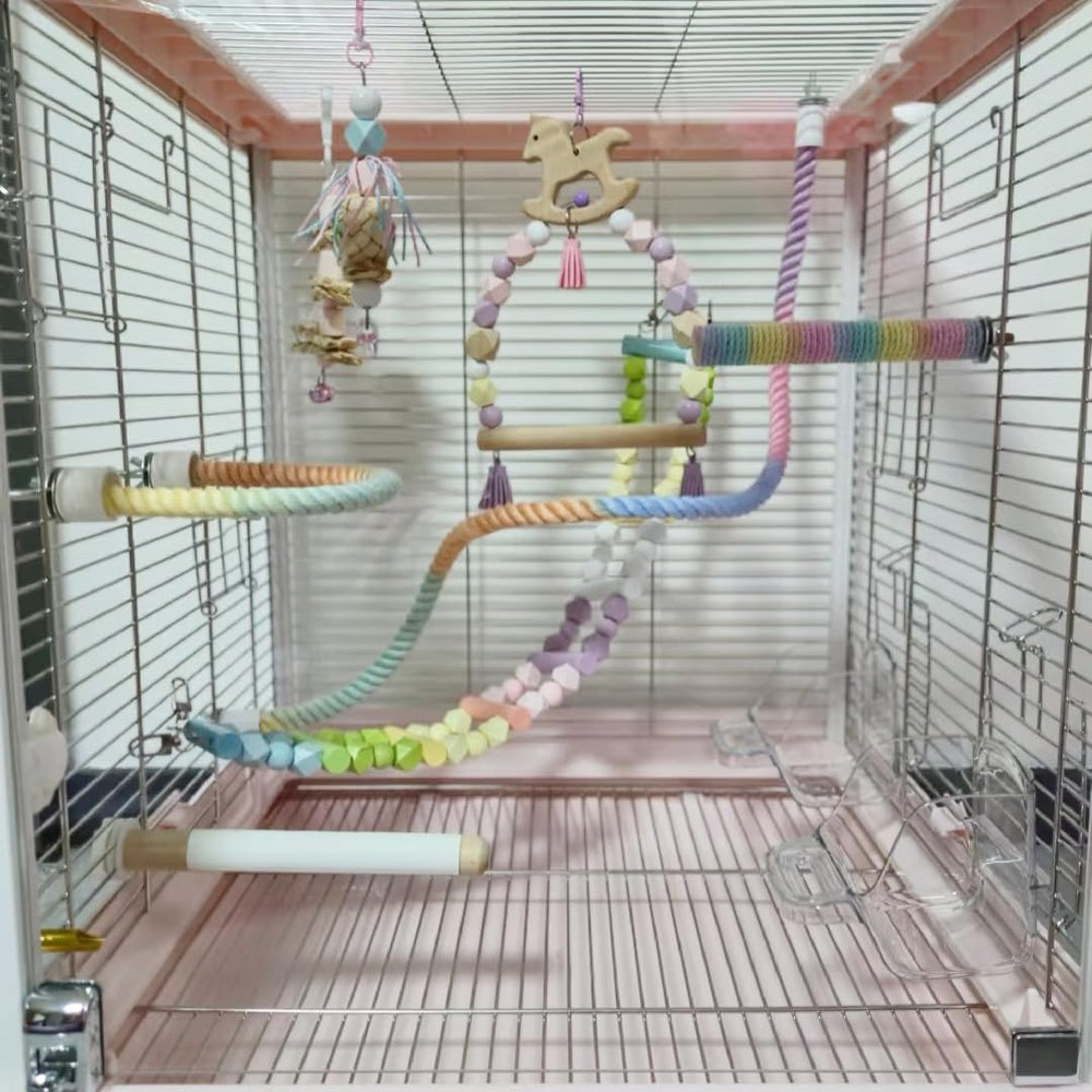 Paquete de dos perchas Nopikku para usar en jaula de aves.