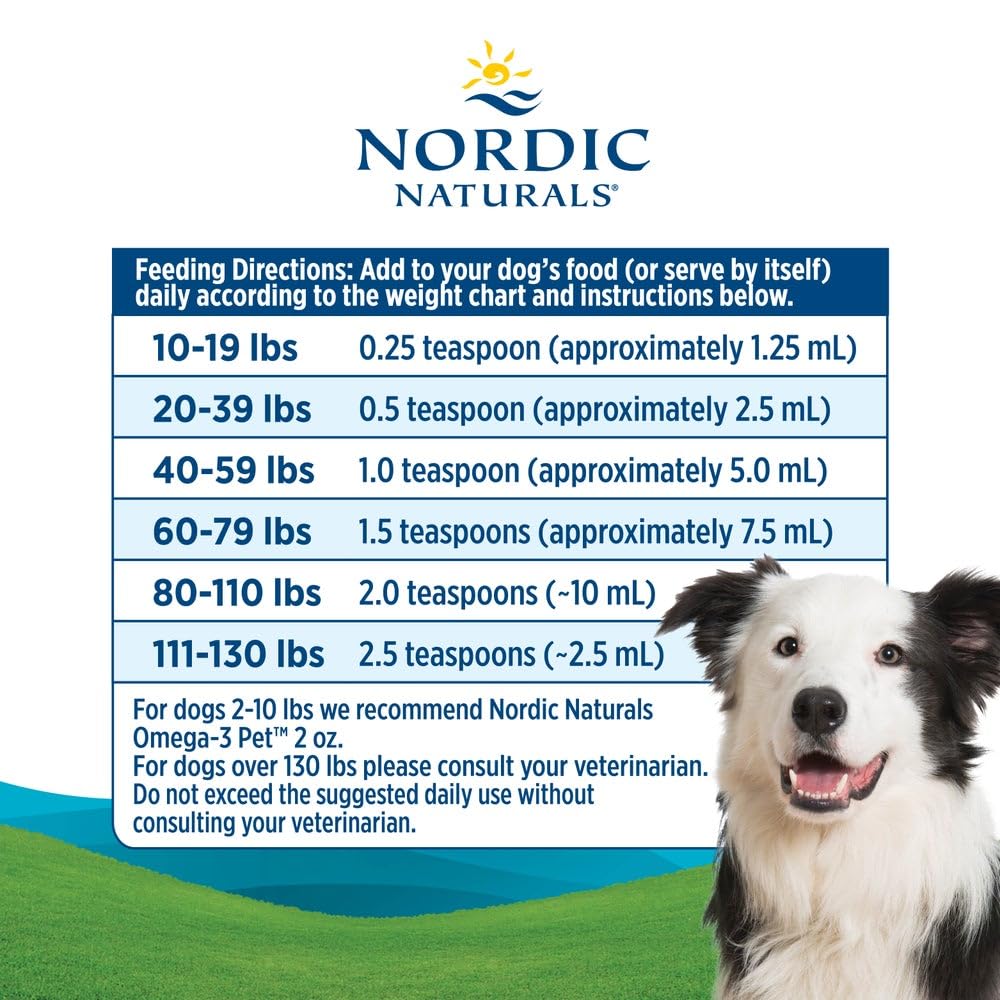 Nordic Naturals Omega-3 Pet, dosis diaria sencilla para perros grandes.