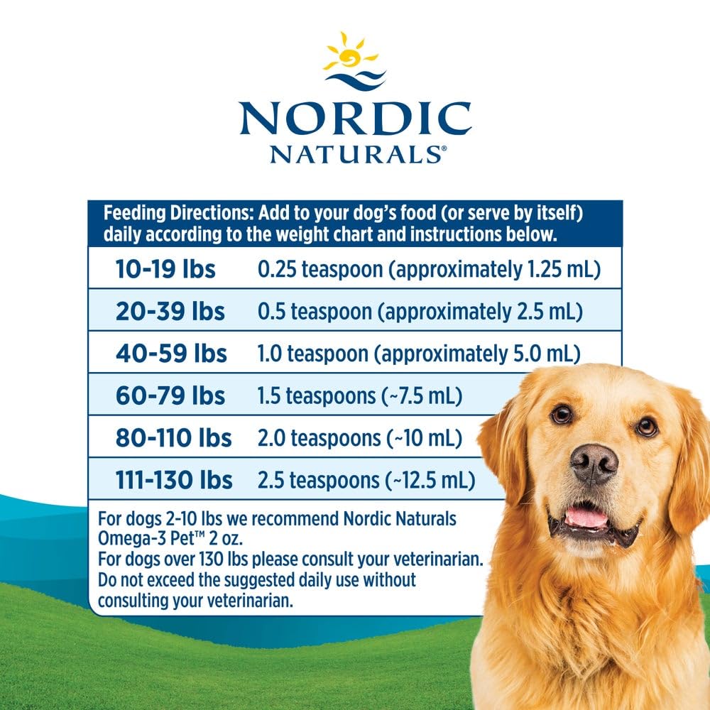 Nordic Naturals Omega-3 para caninos, apoyo a ojos y cerebro.