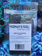 Norman's Nori - hojas de alga verde 4x7-5 para alimentación diaria de peces.