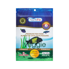 Northfin Veggie Food pellets de caída lenta para peces herbívoros, fácil alimentación en medio y fondo.