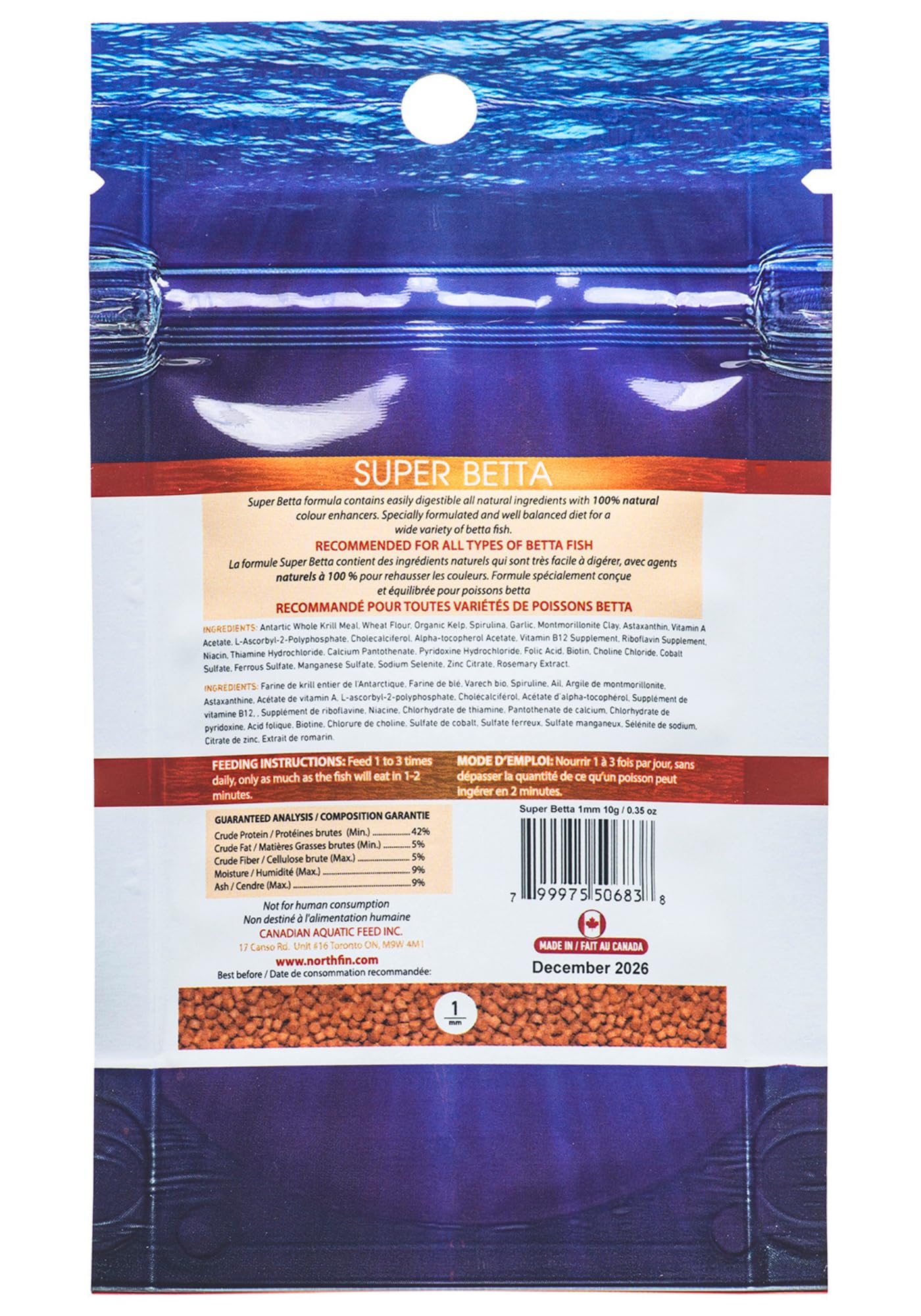 Northfin Super Betta: nutrición diaria que apoya coloración y vitalidad de tu pez betta