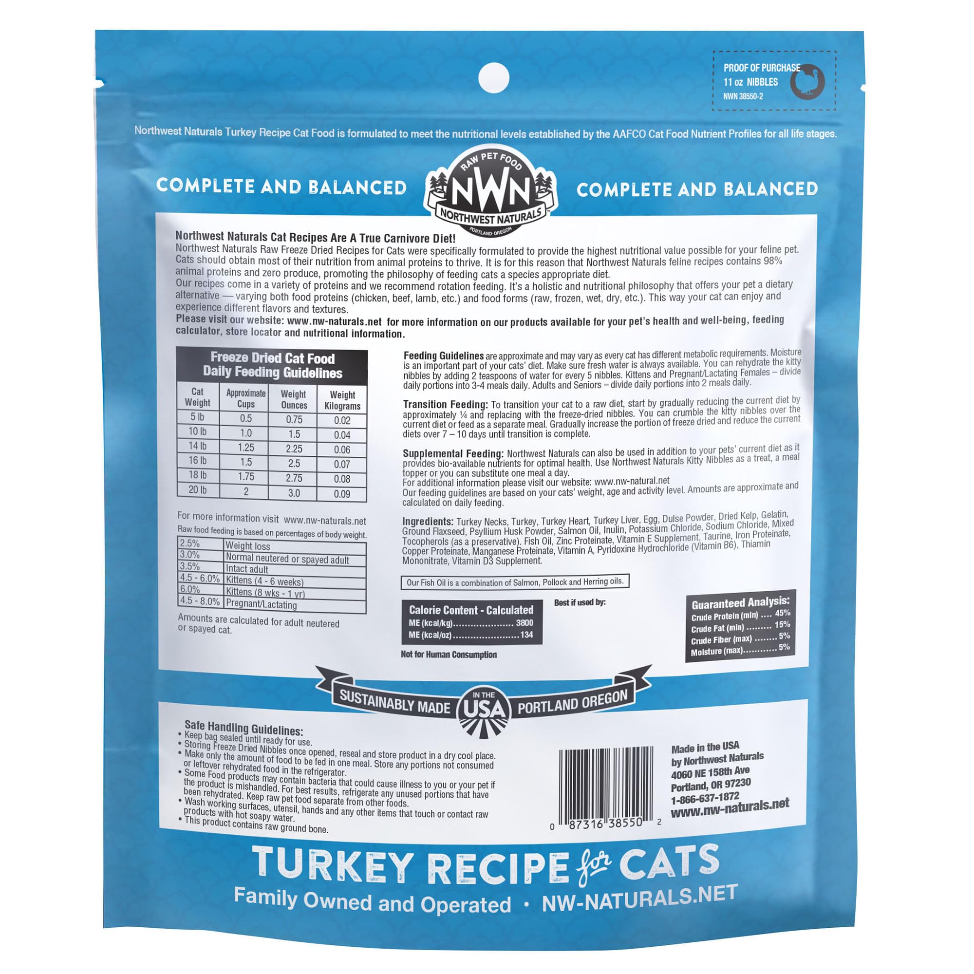 Northwest Naturals alimento completo para gatos y gatitos para uso diario.