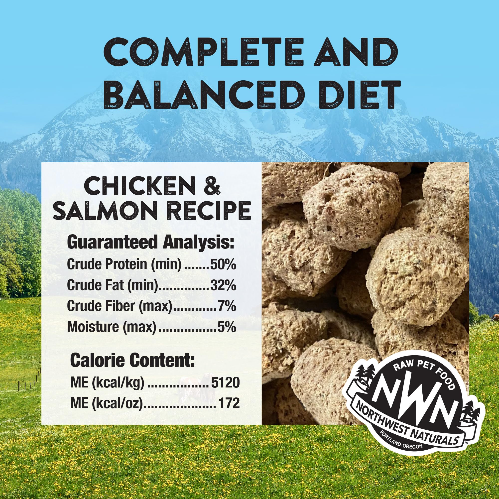 Northwest Naturals dieta cruda de grado humano con ingredientes limitados