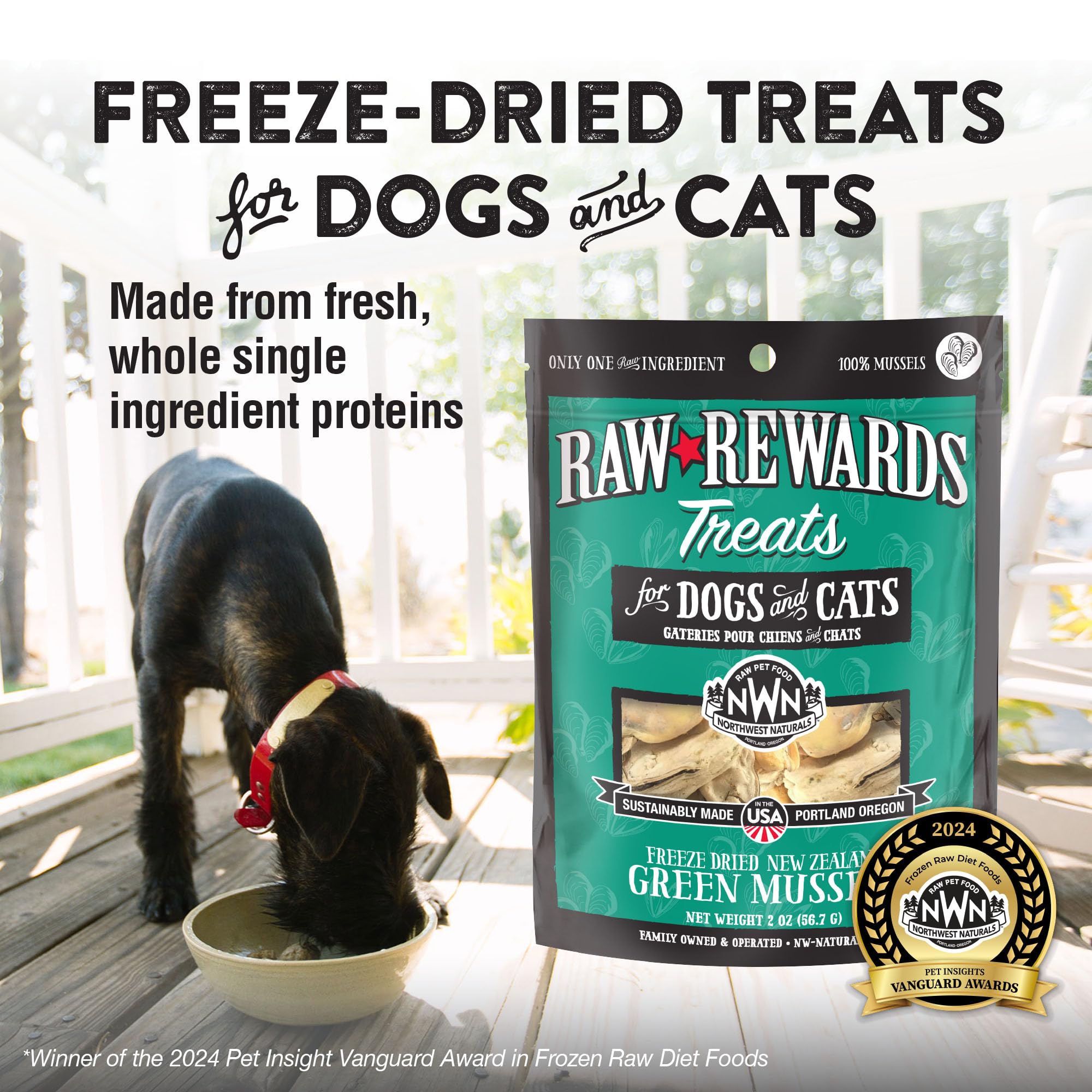 Northwest Naturals Paquetes 2oz, bocaditos liofilizados para premiar mascotas.