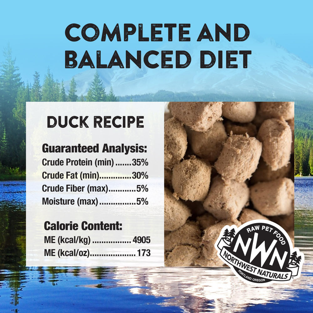 Northwest Naturals pato-gato textura crujiente en tazón para comer con placer