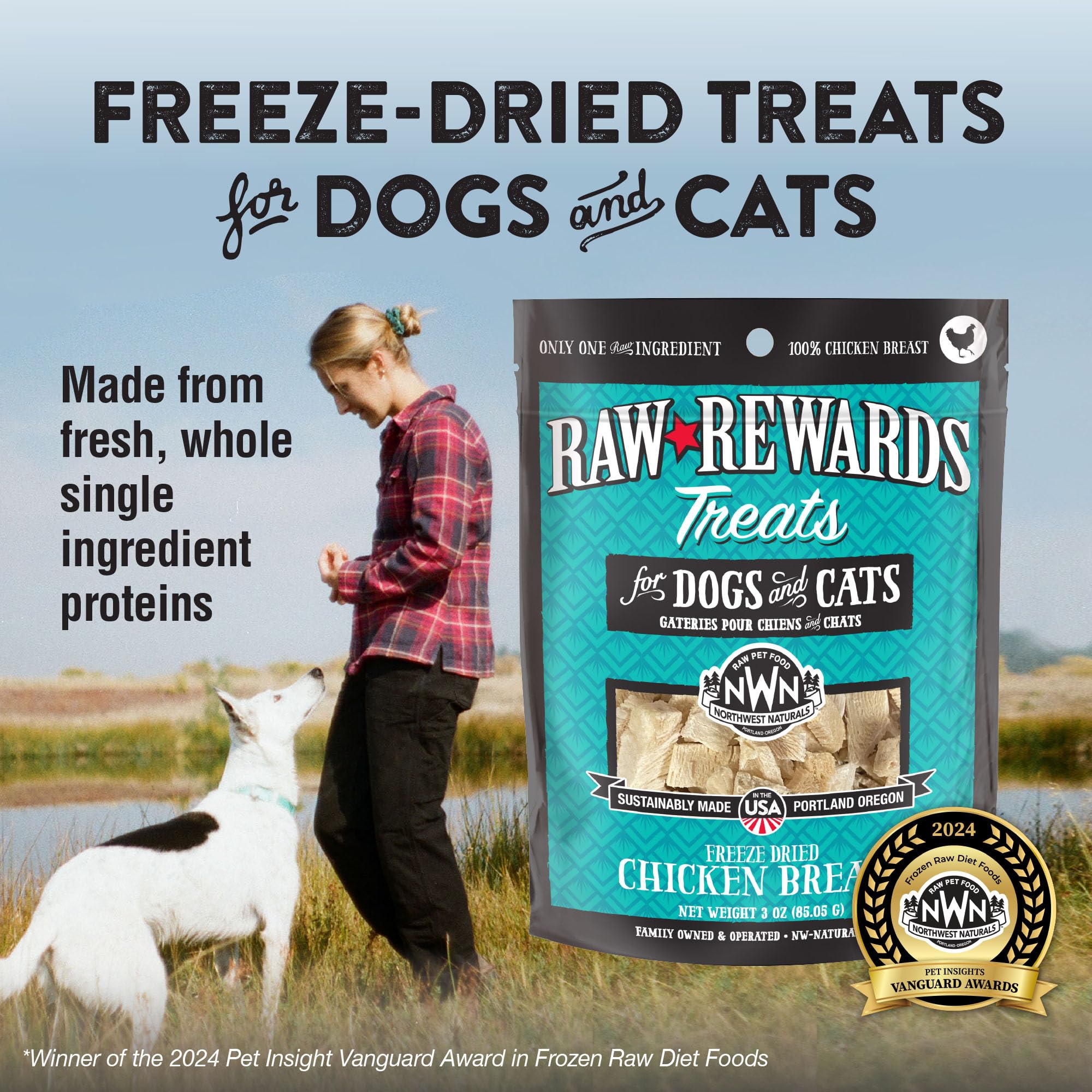 Northwest Naturals premios pollo crudo: ideal como refuerzo de entrenamiento.