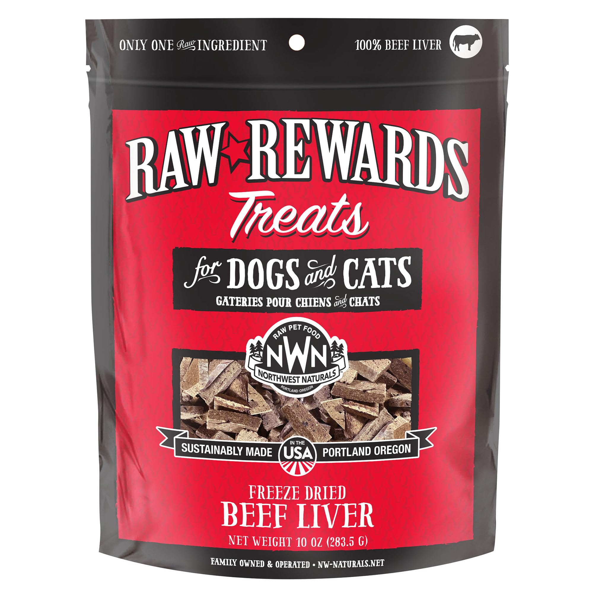 Northwest Naturals Rewards higo de res liofilizado trozos, snack nutritivo para perros y gatos
