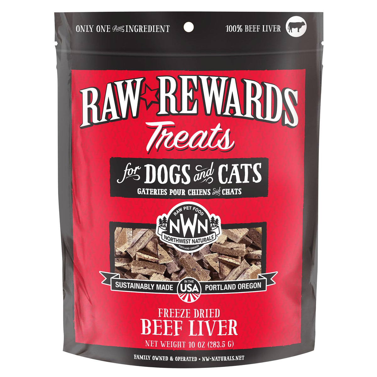 Northwest Naturals Rewards higo de res liofilizado trozos, snack nutritivo para perros y gatos