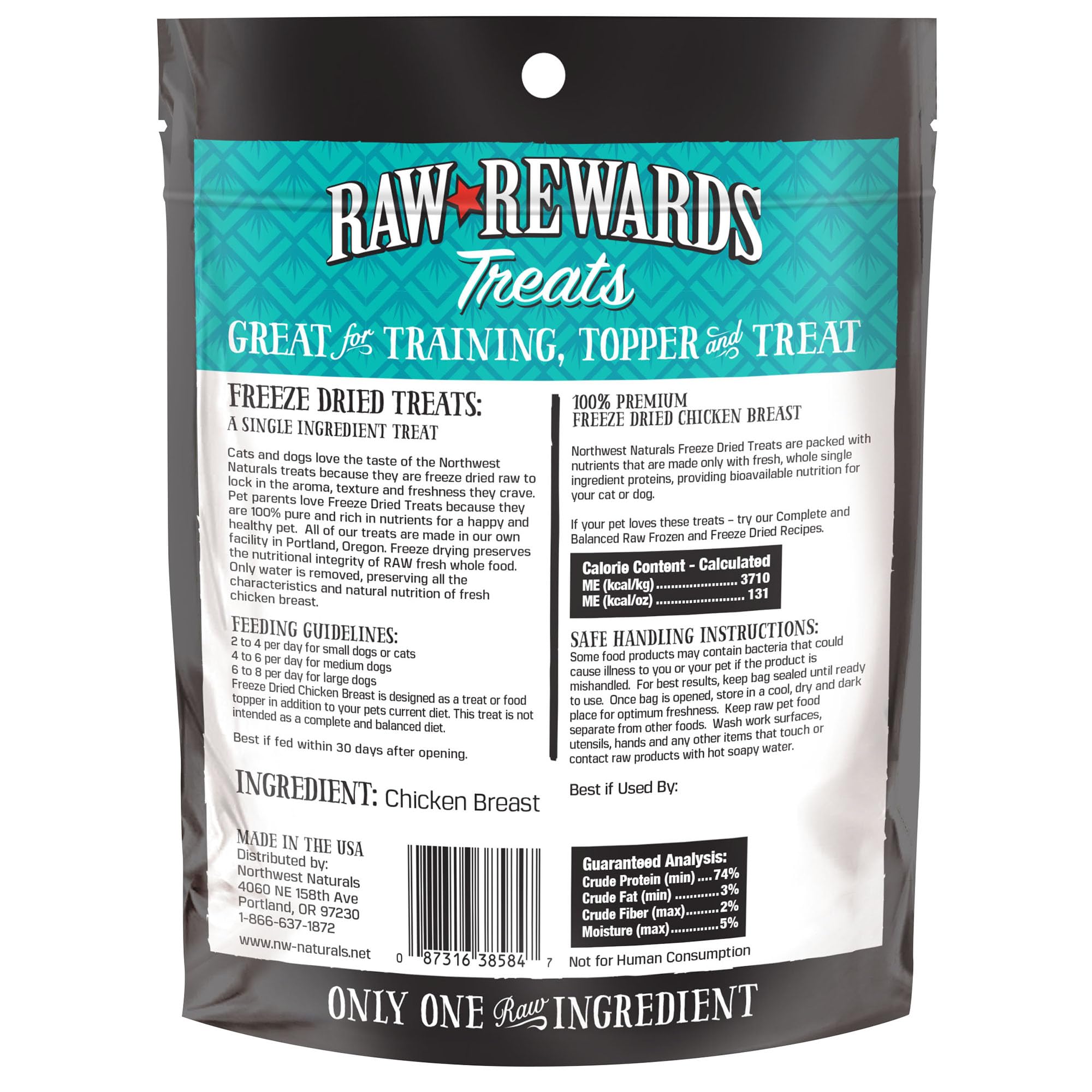 Northwest Naturals: Trozos liofilizados que podrían apoyar digestión y pelaje saludable.