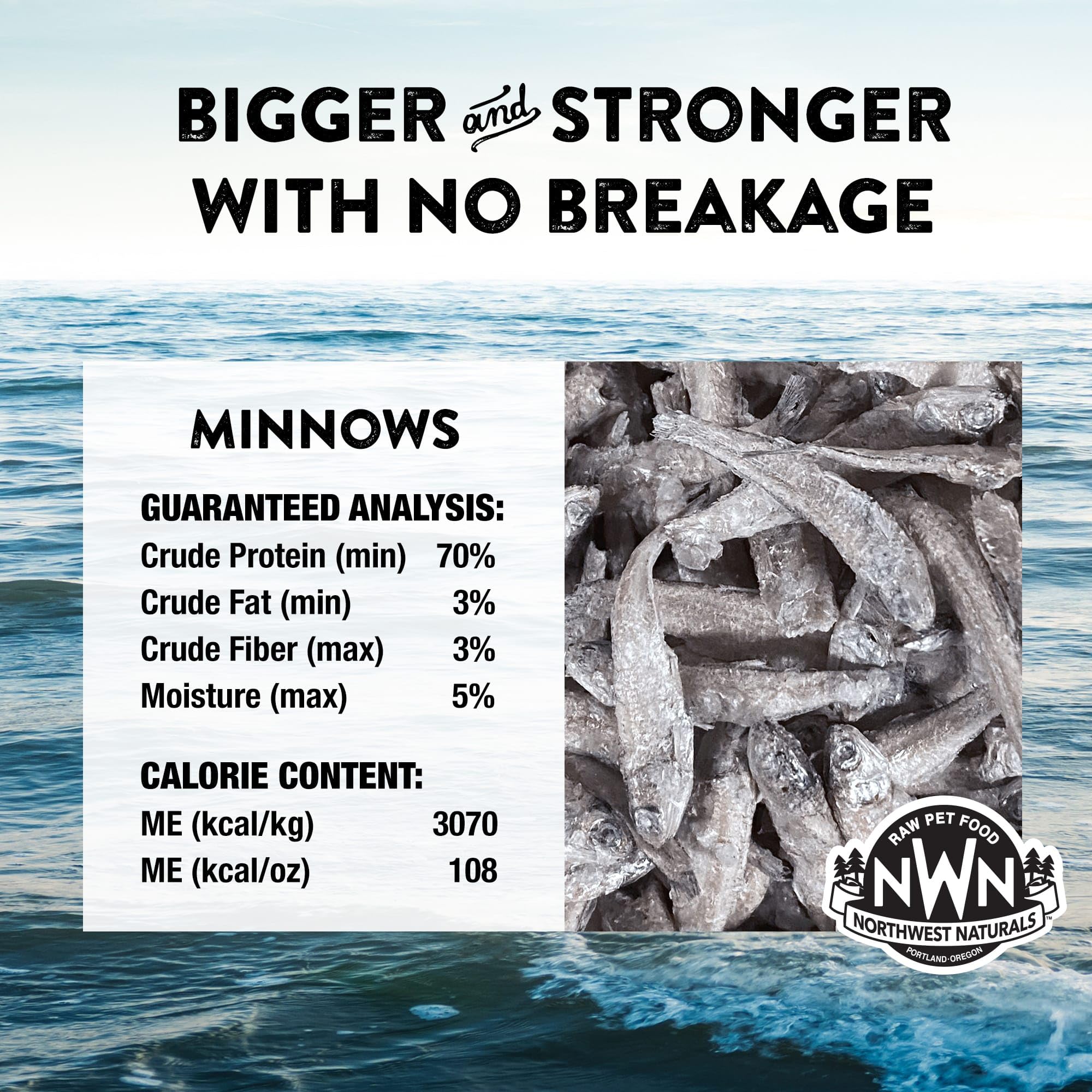Northwest Naturals Minnow trocitos pequeños para perros y gatos, tentempié natural.